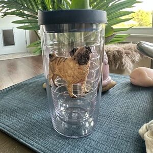 TERVIS 16oz Clear Tumbler with Pug Design - GREAT MOTHERS DAY‎ GIFT!
